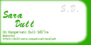 sara dull business card